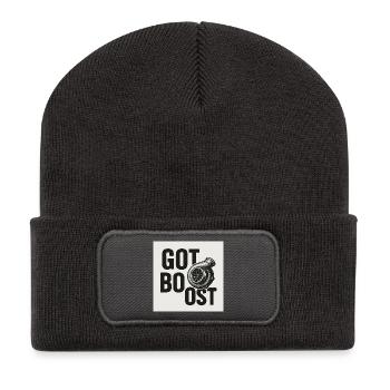 Design de lettrage Motorsport Turbo - Beanie recyclé à patch - charbon - Devant