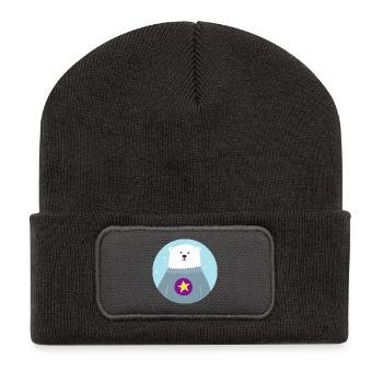 Polar Bear Star Polar North Pole Nursery skandi - Recycled Patch Beanie - dark grey - Front