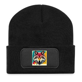 Wolf - Recycled Patch Beanie - black - Front