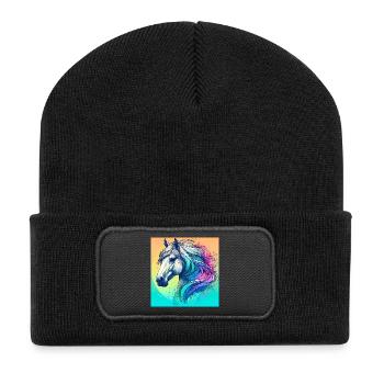 horse - Recycled Patch Beanie - black - Front