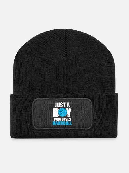 Just a Boy Who Loves Handball - Recycled Patch Beanie - black
