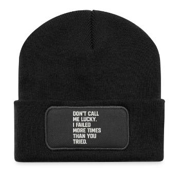 Motivational Resistant Quote - Recycled Patch Beanie - black - Front