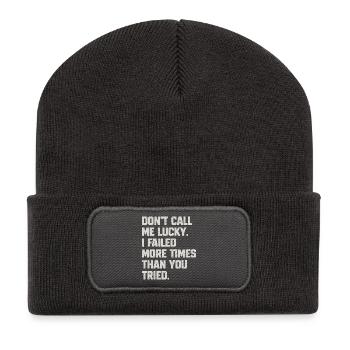 Motivational Resistant Quote - Recycled Patch Beanie - dark grey - Front