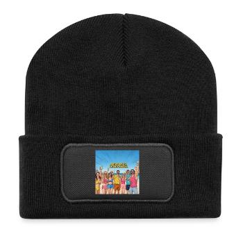 Mallorca Baby, das muss Liebe sein - Recycelte Patch Beanie - Schwarz - Vorne