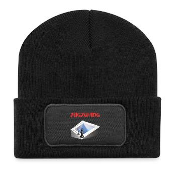 ZUGZWANG, Echecs, stratégie et art optique - Beanie recyclé à patch - noir - Devant