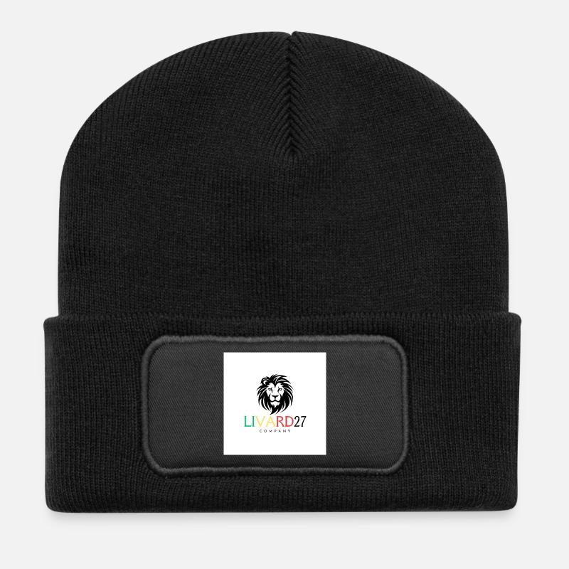 Eleganter und kraftvoller Löwe der Affirmation - Recycelte Patch Beanie - Schwarz
