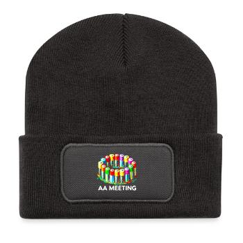 AA Meeting-Batterien Nüchternheit Humor T-Shirt - Recycelte Patch Beanie - Dunkelgrau - Vorne