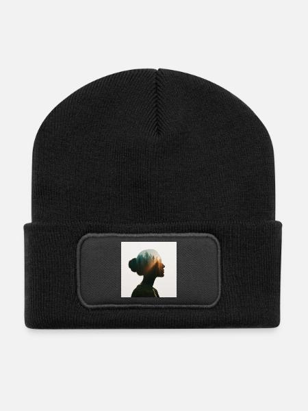 Waldseele - Recycelte Patch Beanie - Schwarz