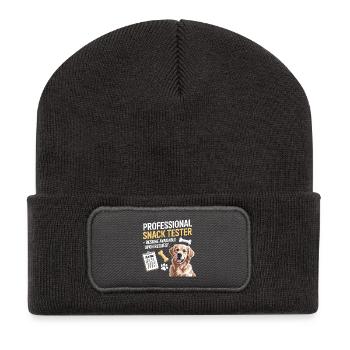 Chien Casse-croûte Tester CV disponible Blague - Beanie recyclé à patch - charbon - Devant