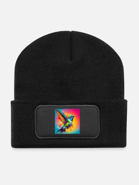 Kolibri - Recycelte Patch Beanie - Schwarz