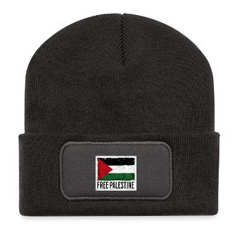 Freedom for Palestine Flag Design - Recycled Patch Beanie - dark grey - Front