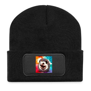 Igel - Recycelte Patch Beanie - Schwarz - Vorne