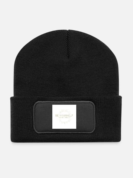 Be you, you are a miracle! - Recycled Patch Beanie - black