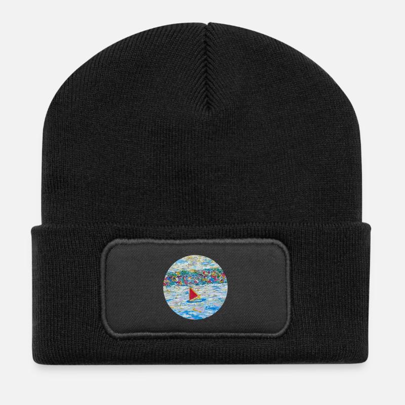 Seestück - Recycelte Patch Beanie - Schwarz