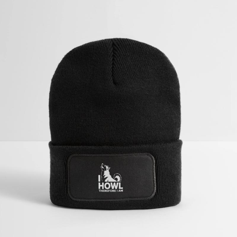 Ich heule, also bin ich ein heiserer Wolf Recycelte Patch Beanie