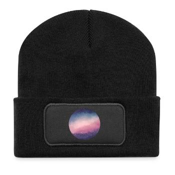 Imprimé ciel nuageux galactique - Beanie recyclé à patch - noir - Devant