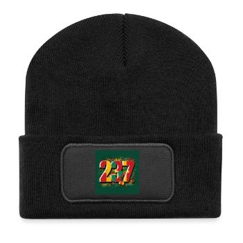 Numéros Festifs Année en Couleurs Vives - Beanie recyclé à patch - noir - Devant