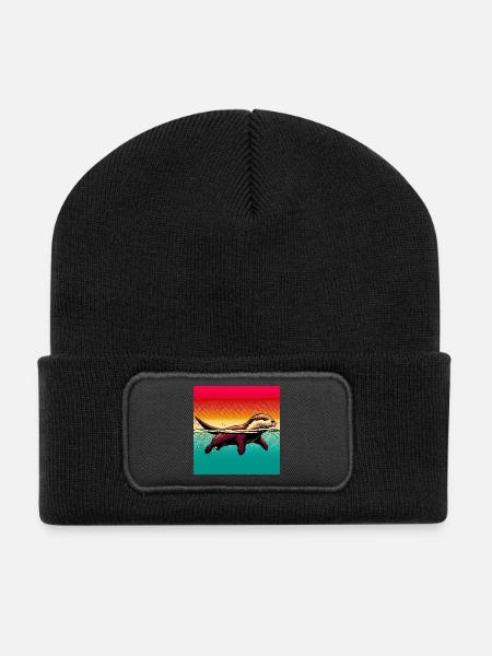 Otter - Recycelte Patch Beanie - Schwarz