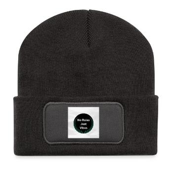 Pas de règles, juste des vibrations - Beanie recyclé à patch - charbon - Devant