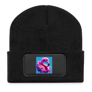 flamingo - Recycled Patch Beanie - black - Front