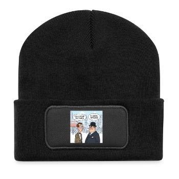 London Native Englishman Illustration - Recycelte Patch Beanie - Schwarz - Vorne