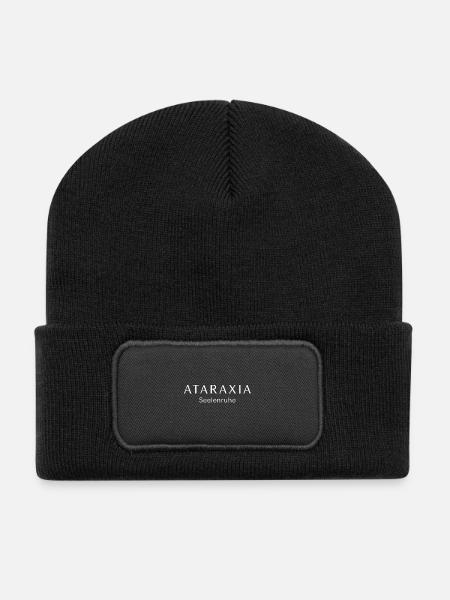 Antraxia – Stoisches T-Shirt - Recycelte Patch Beanie - Schwarz