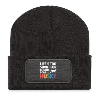 Chemise Husky drôle pour chien - Beanie recyclé à patch - charbon - Devant