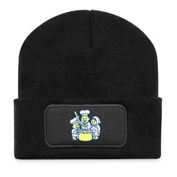 Süße Köche - Recycelte Patch Beanie - Schwarz - Vorne