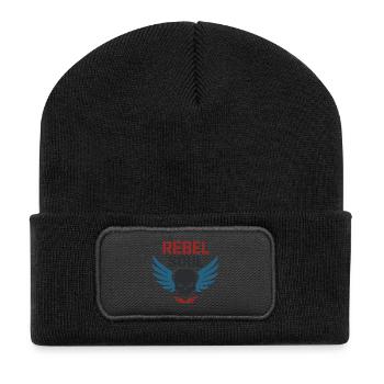 Rebel Soul – Skull & Wings - Recycled Patch Beanie - black - Front