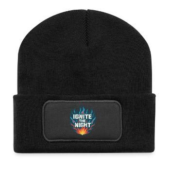 Flamme la nuit – Flammen - Beanie recyclé à patch - noir - Devant
