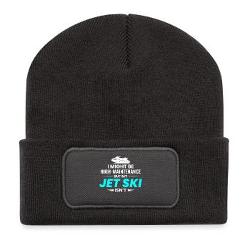 Jet Ski drôle Pilote d’entretien élevé - Beanie recyclé à patch - charbon - Devant