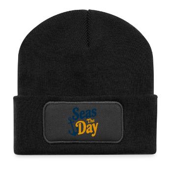 Seas The Day - Symbole de l’ancre - Beanie recyclé à patch - noir - Devant