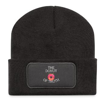 Skurriler Donut der Wahrheit Illustration - Recycelte Patch Beanie - Dunkelgrau - Vorne