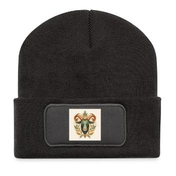 Tête de Taureau - Beanie recyclé à patch - charbon - Devant