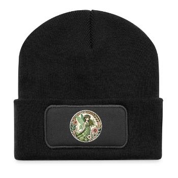 Conception de fée de la forêt enchantée - Beanie recyclé à patch - noir - Devant