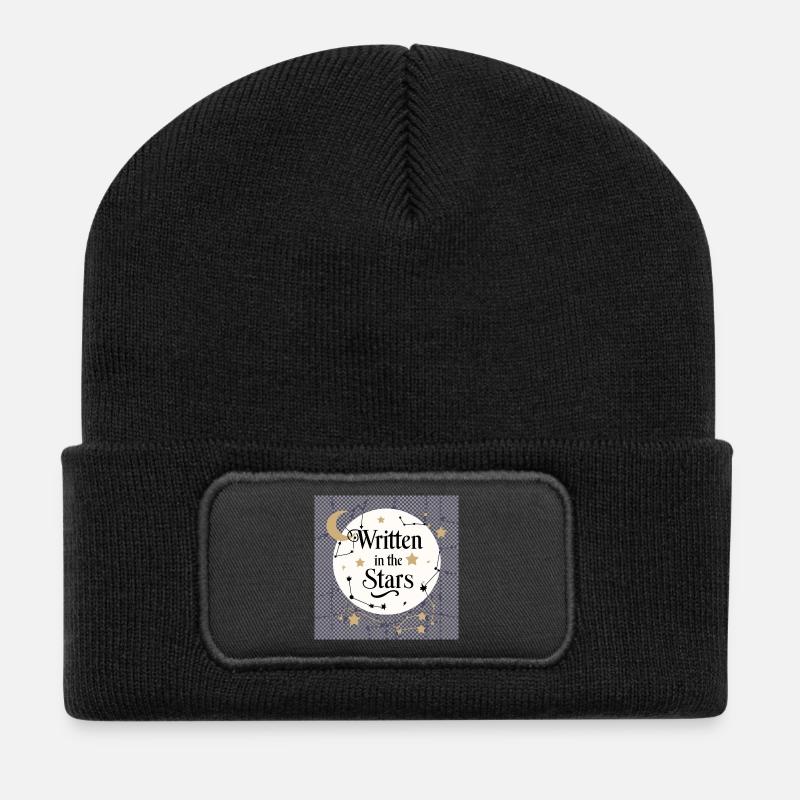 Schreiben in den Sternen - Recycelte Patch Beanie - Schwarz