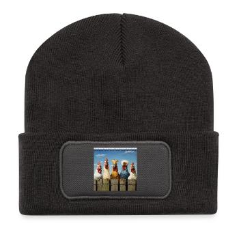 Humorous chicken family in comic style - Recycled Patch Beanie - dark grey - Front