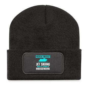 Wochenendprognose Jetski Keine Hausarbeit - Recycelte Patch Beanie - Dunkelgrau - Vorne