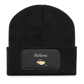 Mählandia design with wool sheep and hat - Recycled Patch Beanie - black - Front