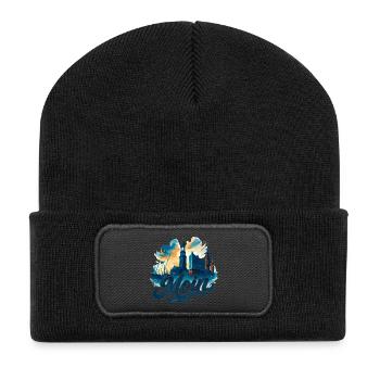 Hamburg Moin City Silhouette Maritime Gift - Recycled Patch Beanie - black - Front