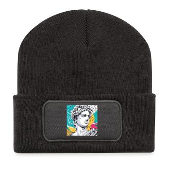 Colorful Abstract Mythology Statue - Recycled Patch Beanie - dark grey - Front