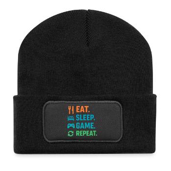 Conception de devise de style de vie pour les joueurs et les loisirs - Beanie recyclé à patch - noir - Devant