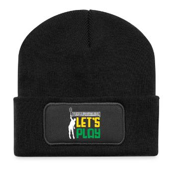 Tennis Player Let's Play Tennis - Recycled Patch Beanie - black - Front