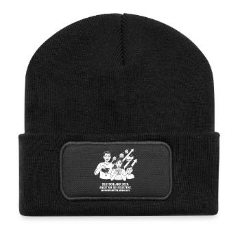 Peur pour l’existence en 2026 - Beanie recyclé à patch - noir - Devant