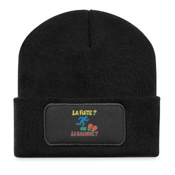 Flight or fight - Recycled Patch Beanie - black - Front