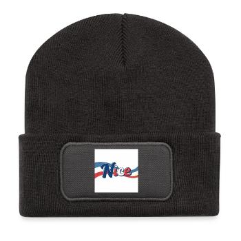 Joli souvenir à Nice - Beanie recyclé à patch - charbon - Devant
