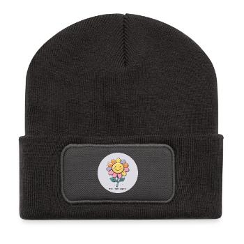 Cheerful Flower - Recycled Patch Beanie - dark grey - Front