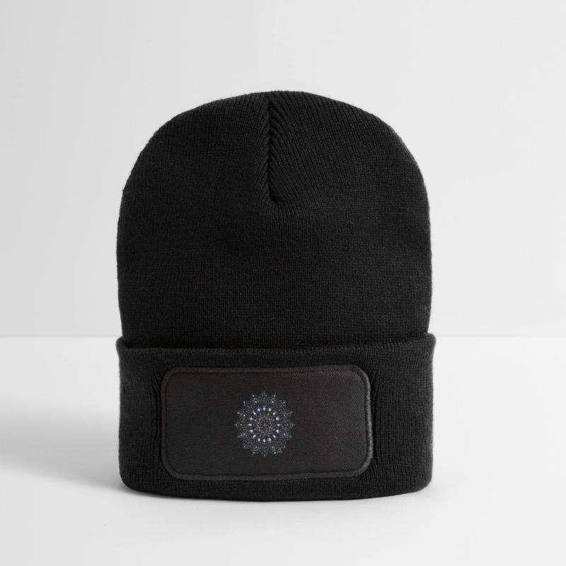 Geometric Mandala Pattern Recycled Patch Beanie