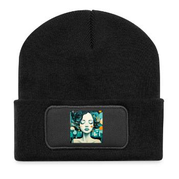 Surreal Fairytale Portrait with Bright Colors - Recycled Patch Beanie - black - Front