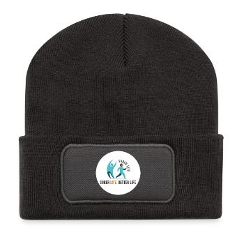 Sober Life. Better Life - Recycled Patch Beanie - dark grey - Front